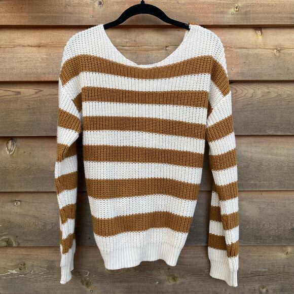 Favlux brown and white striped twist sweater - Picture 5 of 7